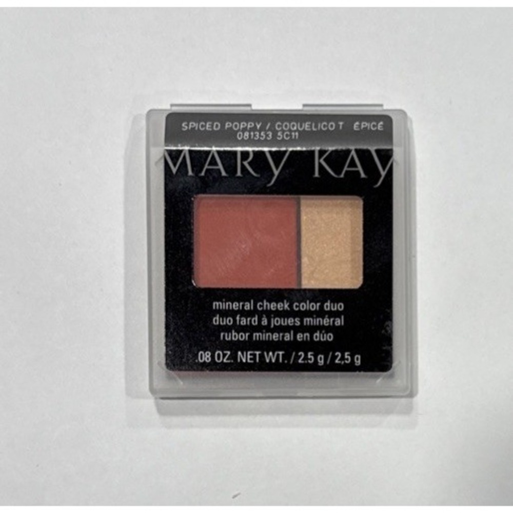 Lot of 2 Mary‎ Kay Mineral Cheek Color Duo Blush Spiced Poppy Full Size 081353